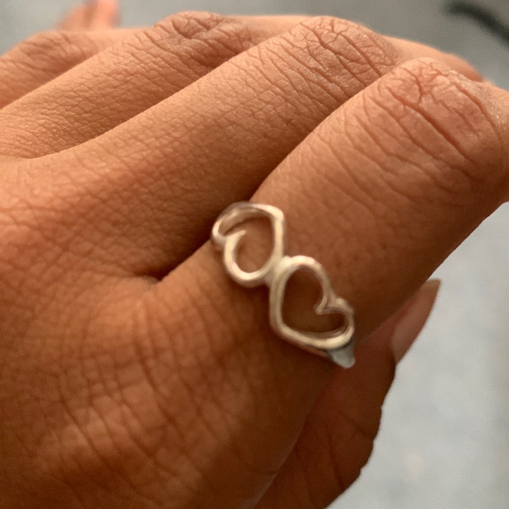Silver Double Heart Ring